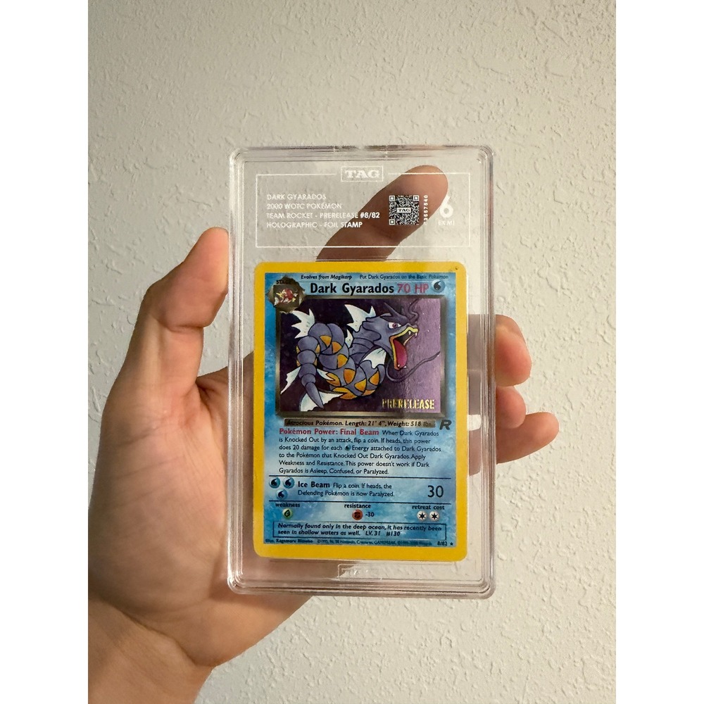 Dark Gyarados 8/82 Prerelease Holo Team Rocket 2000 WOTC TAG 6 EX MT Graded
